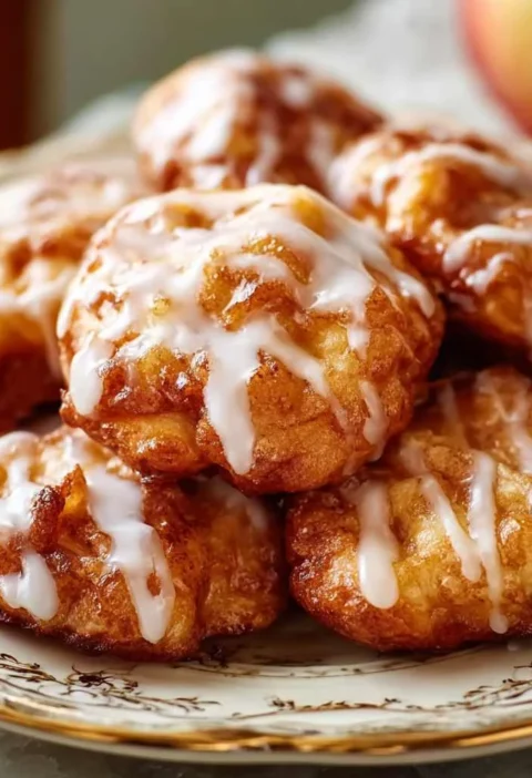 Baked Apple Fritters Healthier Fall Treats Glaze