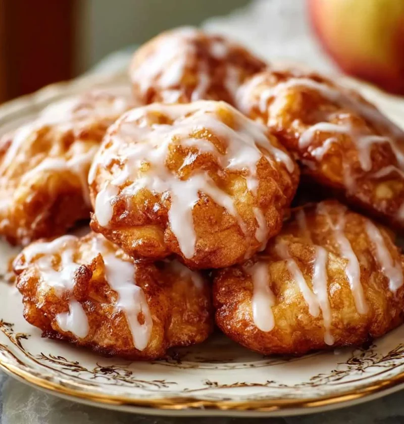 Baked Apple Fritters Healthier Fall Treats Glaze
