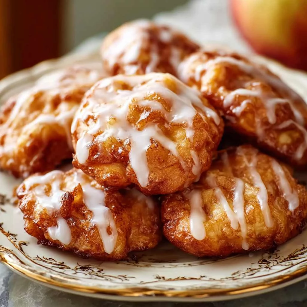 Baked Apple Fritters — Healthier Fall Treats with Glaze