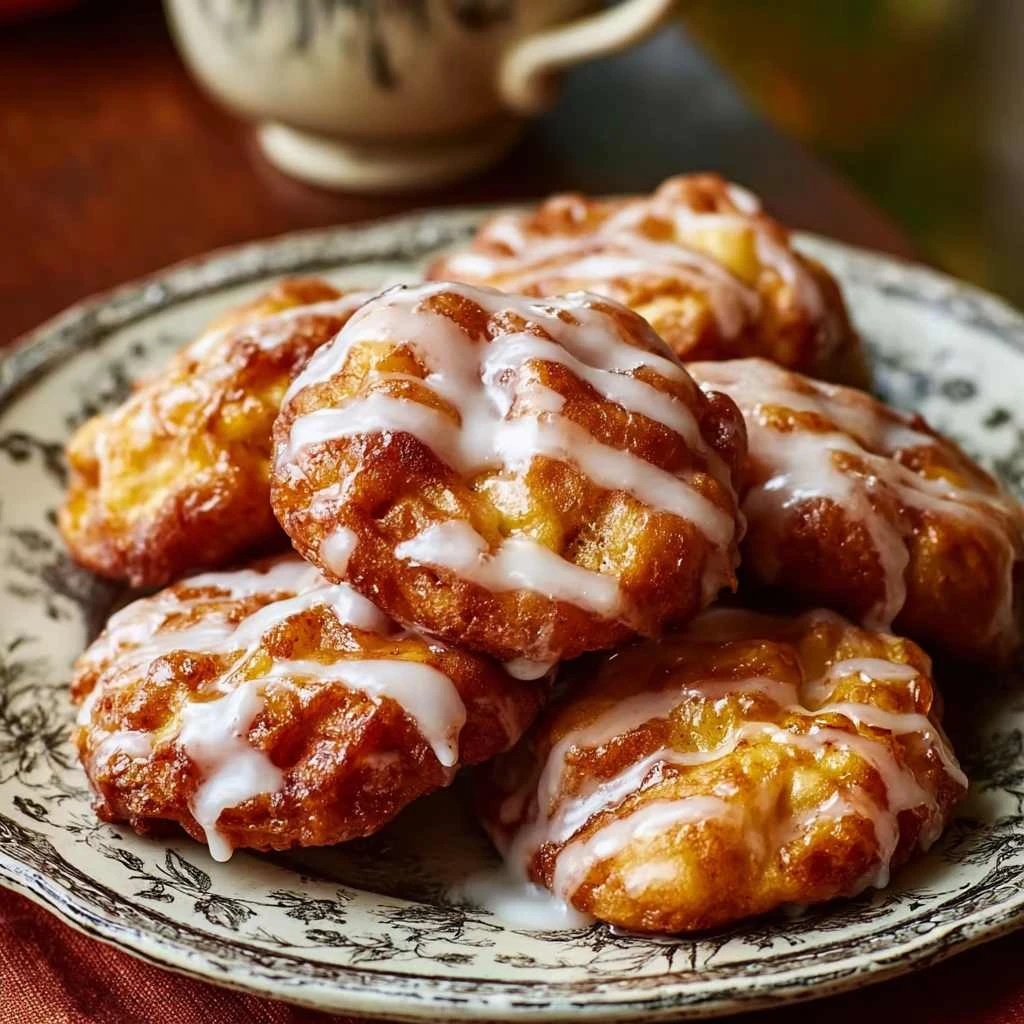 Baked Apple Fritters Healthier Fall Treats Glaze