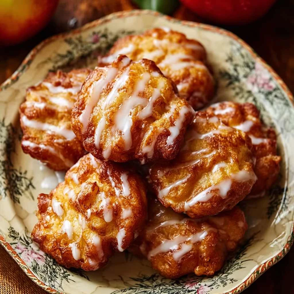 Baked Apple Fritters Healthier Fall Treats Glaze