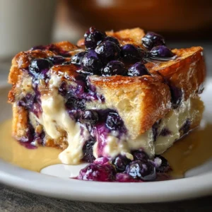 Blueberry Cream Cheese French Toast Casserole