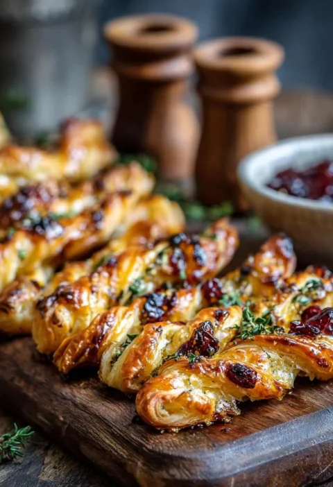 Cranberry Brie Puff Twists Fresh Thyme