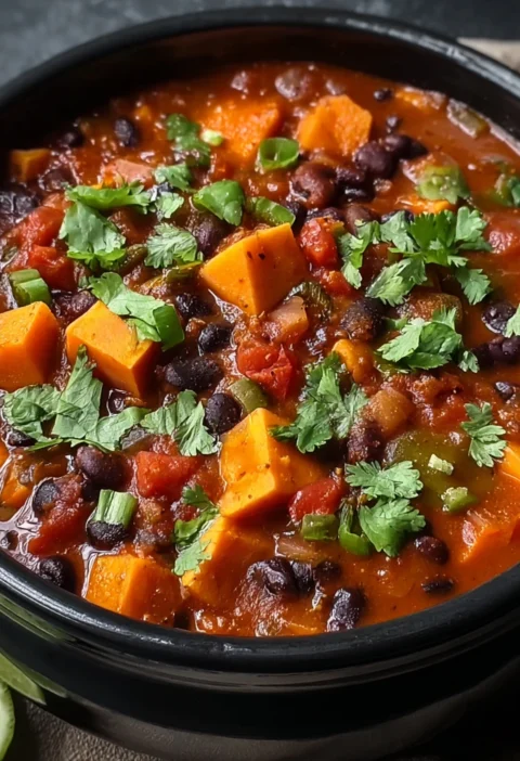 Delicious Slow Cooker Sweet Potato Black Bean Chili