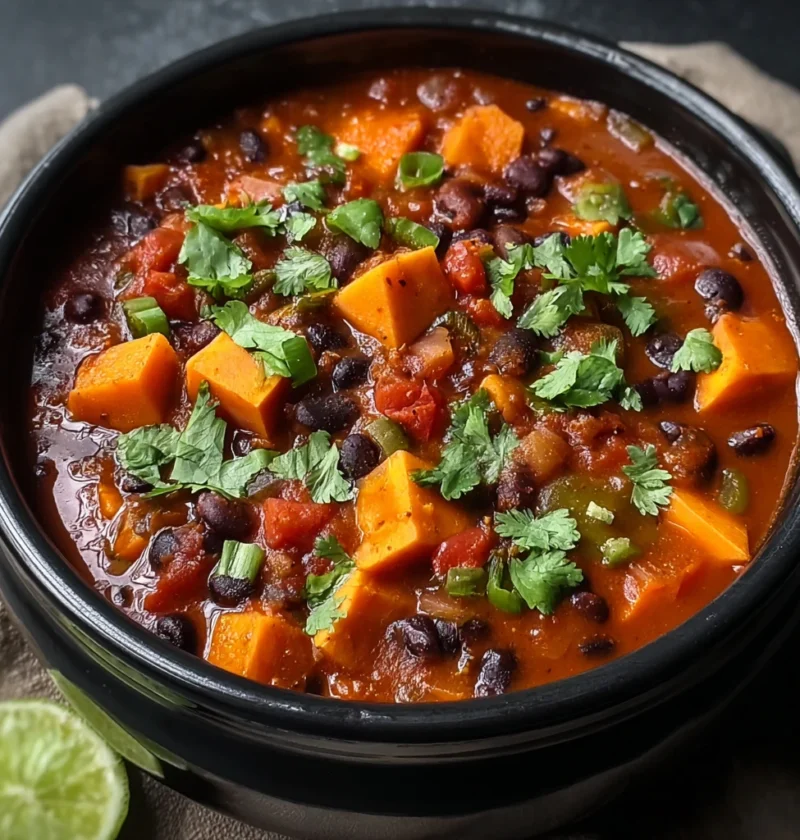 Delicious Slow Cooker Sweet Potato Black Bean Chili