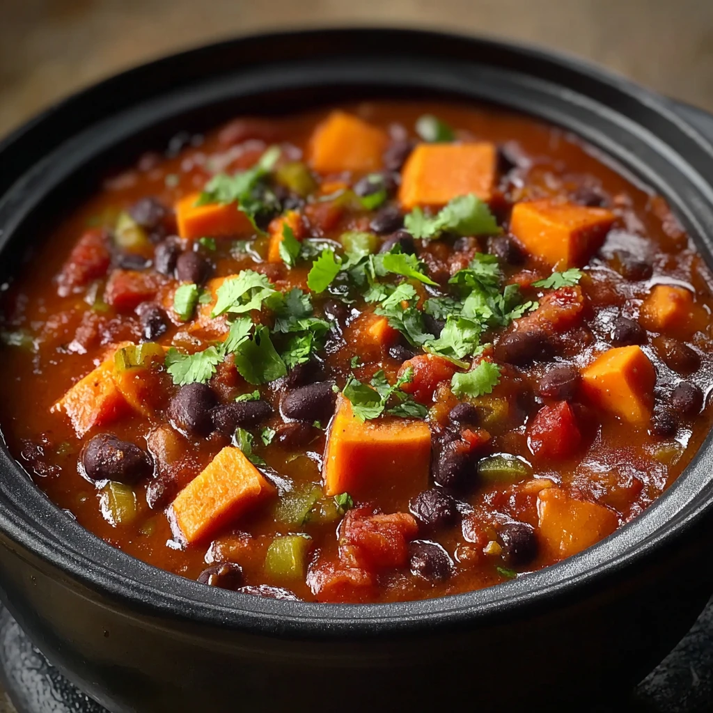 Delicious Slow Cooker Sweet Potato Black Bean Chili