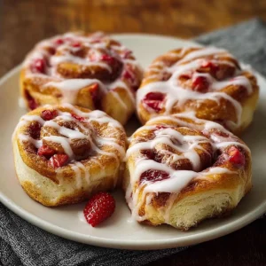 Delicious Strawberry Cheesecake Cinnamon Rolls