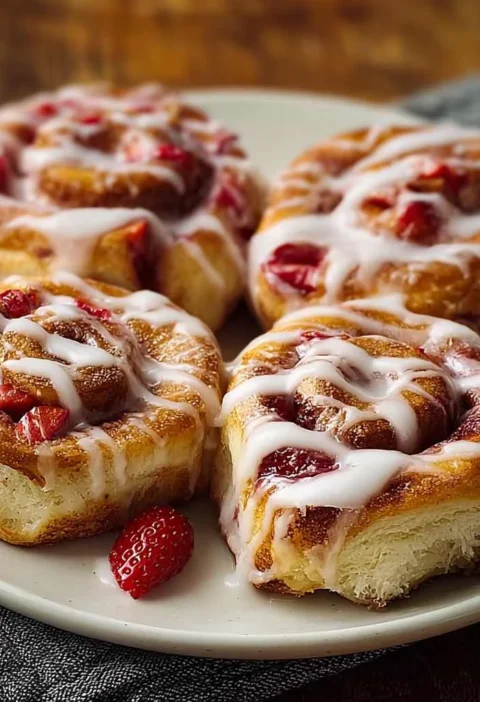 Delicious Strawberry Cheesecake Cinnamon Rolls