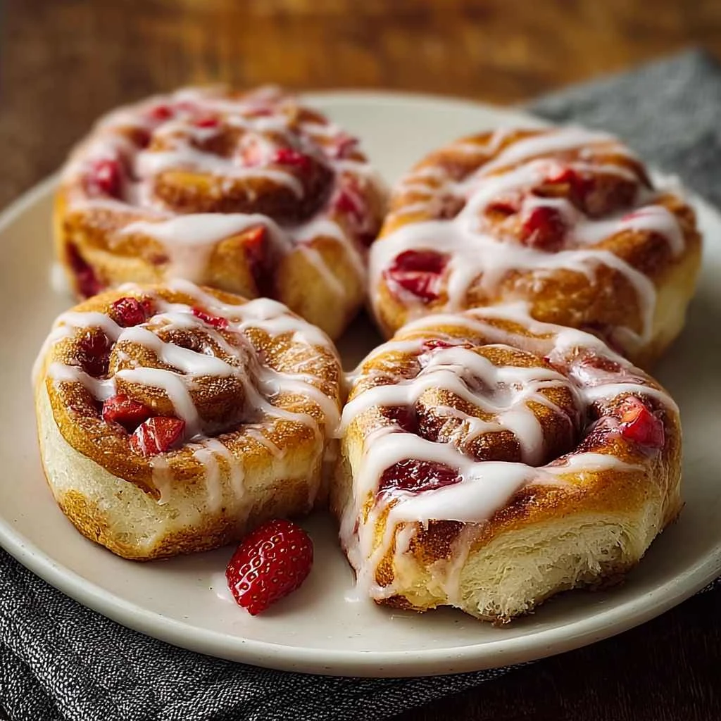 Delicious Strawberry Cheesecake Cinnamon Rolls