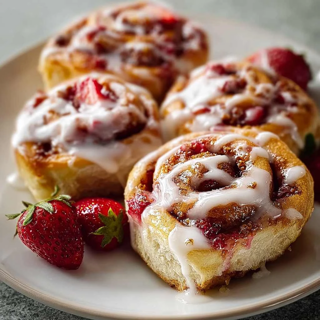 Delicious Strawberry Cheesecake Cinnamon Rolls