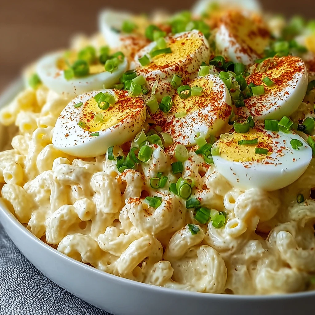 Delightful Creamy Deviled Egg Macaroni Salad for Your Table