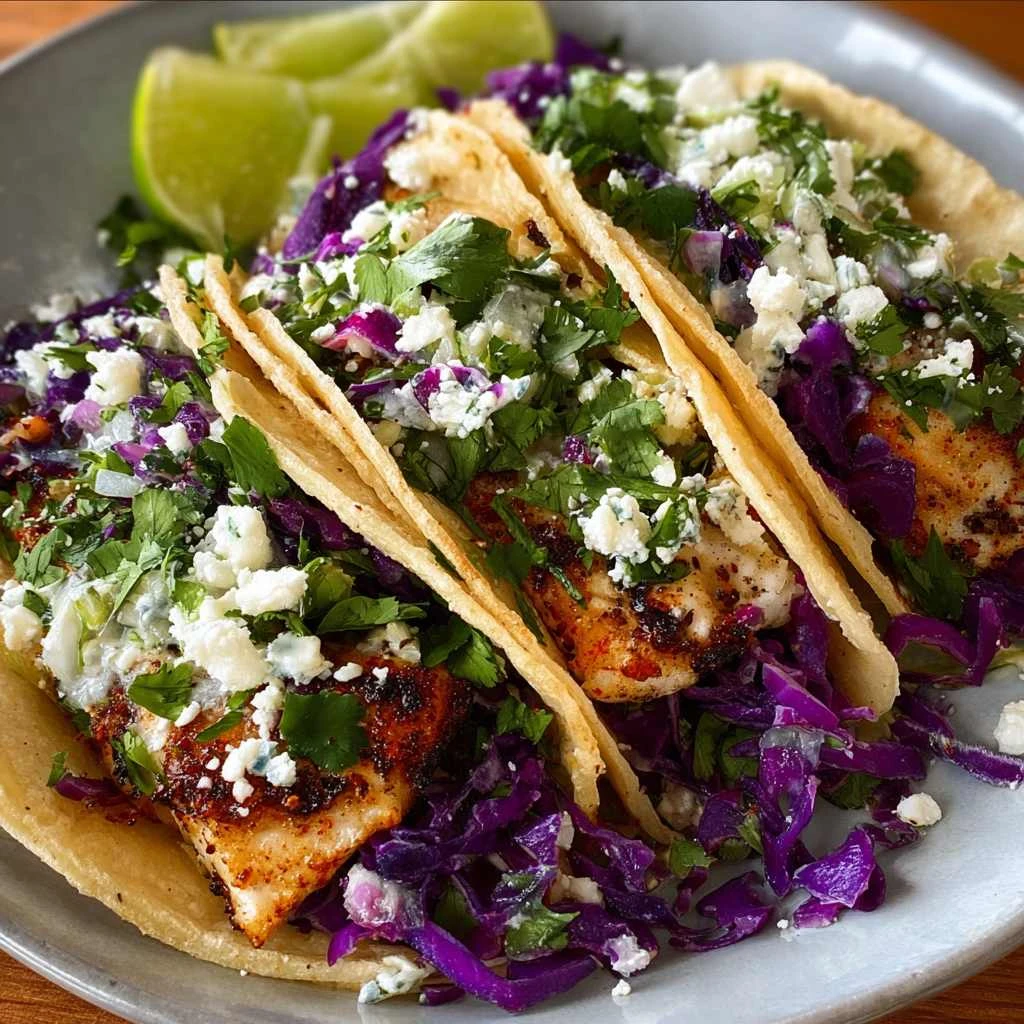 Easy Fish Tacos with Cilantro Lime Slaw