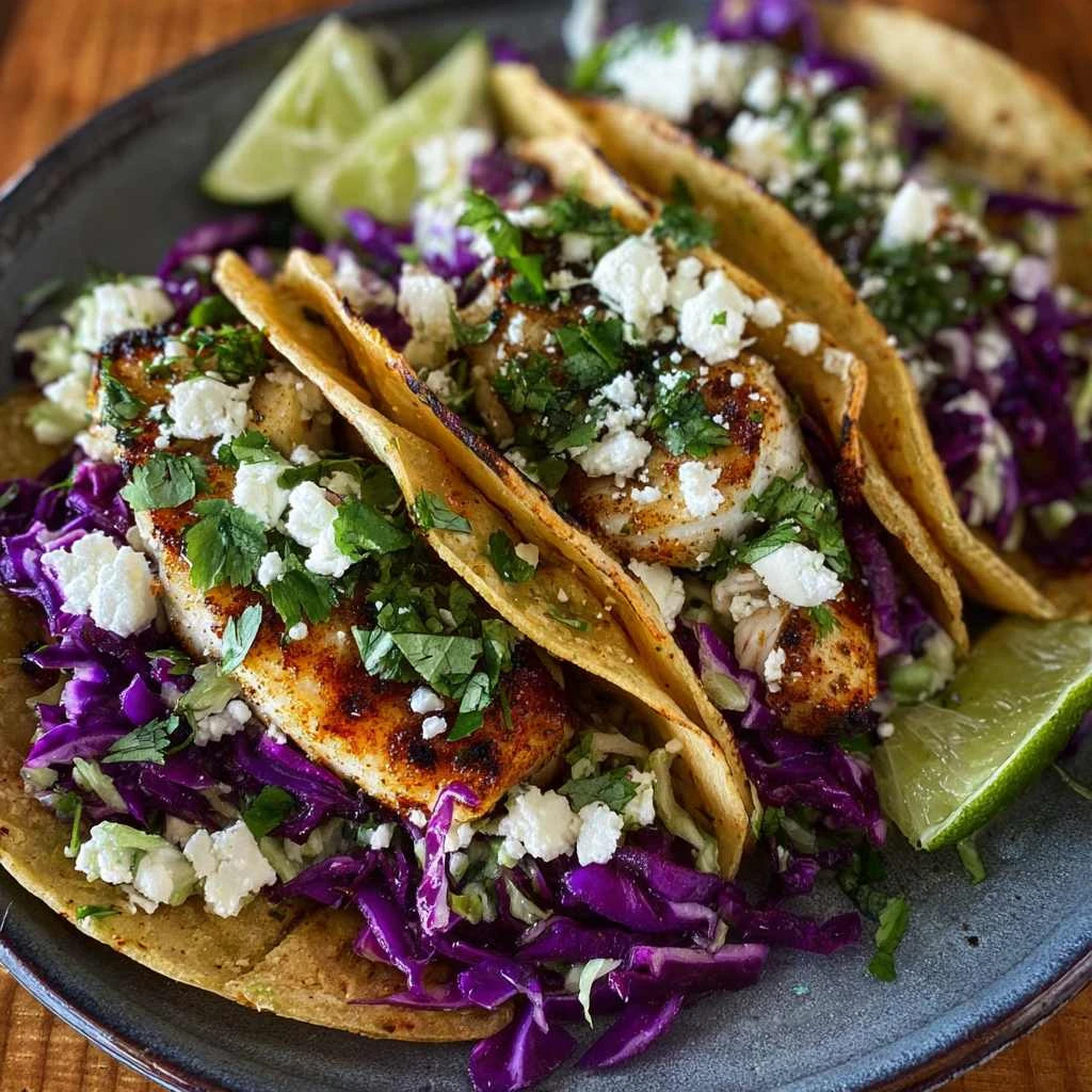 Fish Tacos Cilantro Lime Slaw