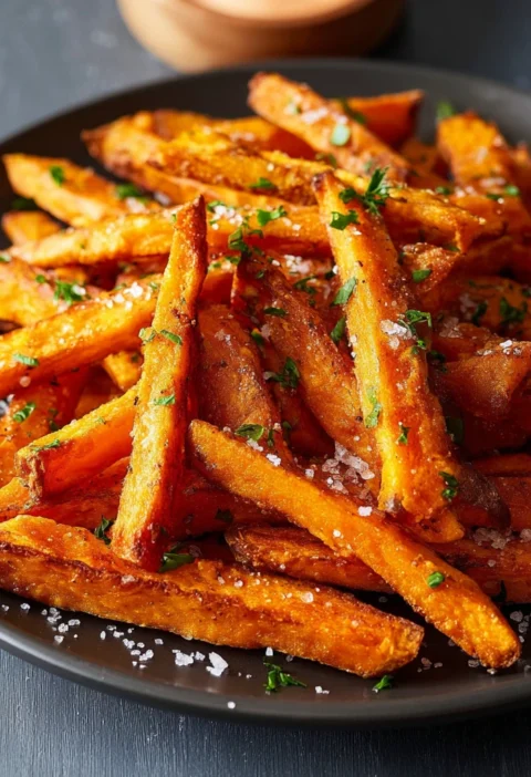 Oven Baked Sweet Potato Fries Crispy Recipe