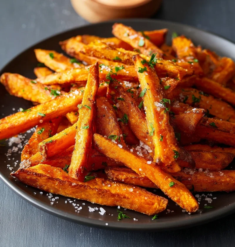Oven Baked Sweet Potato Fries Crispy Recipe