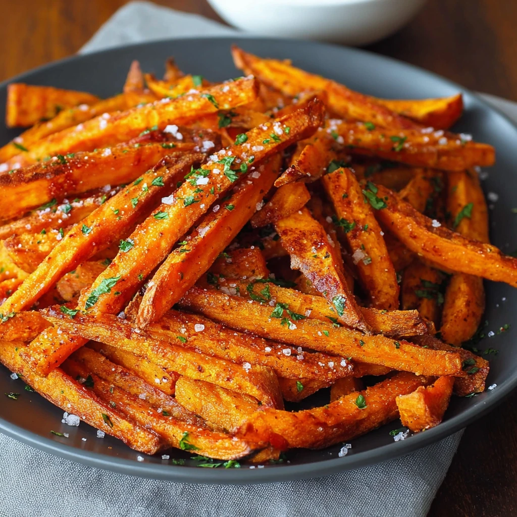 Oven Baked Sweet Potato Fries Crispy Recipe
