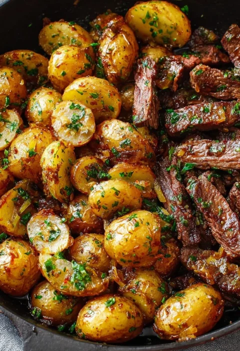 Garlic Butter Steak Potatoes Skillet Dinner Recipe