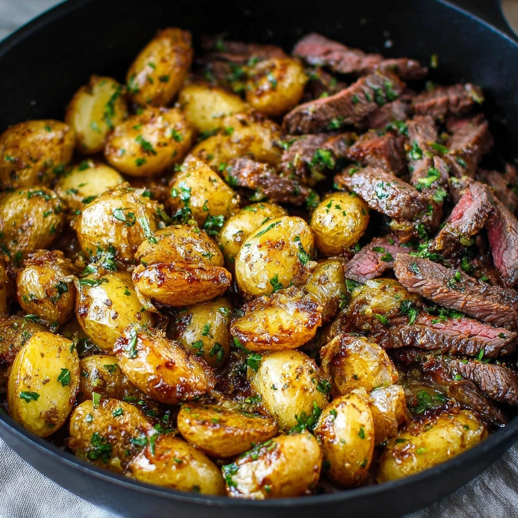 Garlic Butter Steak Potatoes Skillet Dinner Recipe