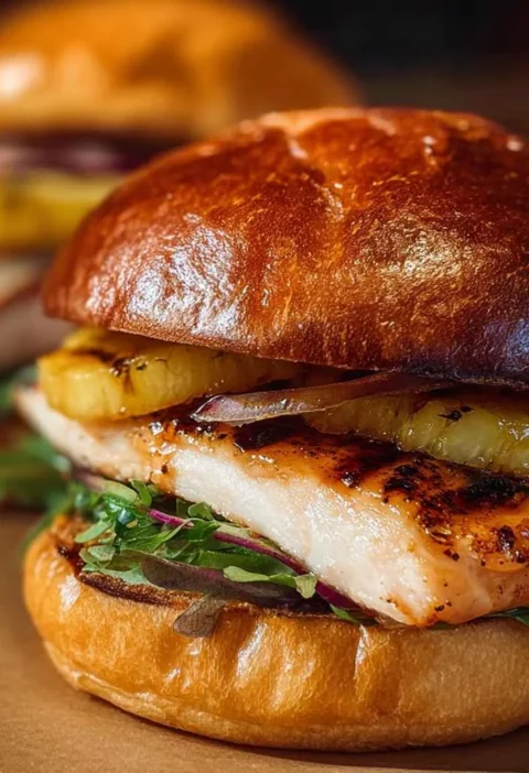 Juicy Grilled Hawaiian Chicken Sandwiches