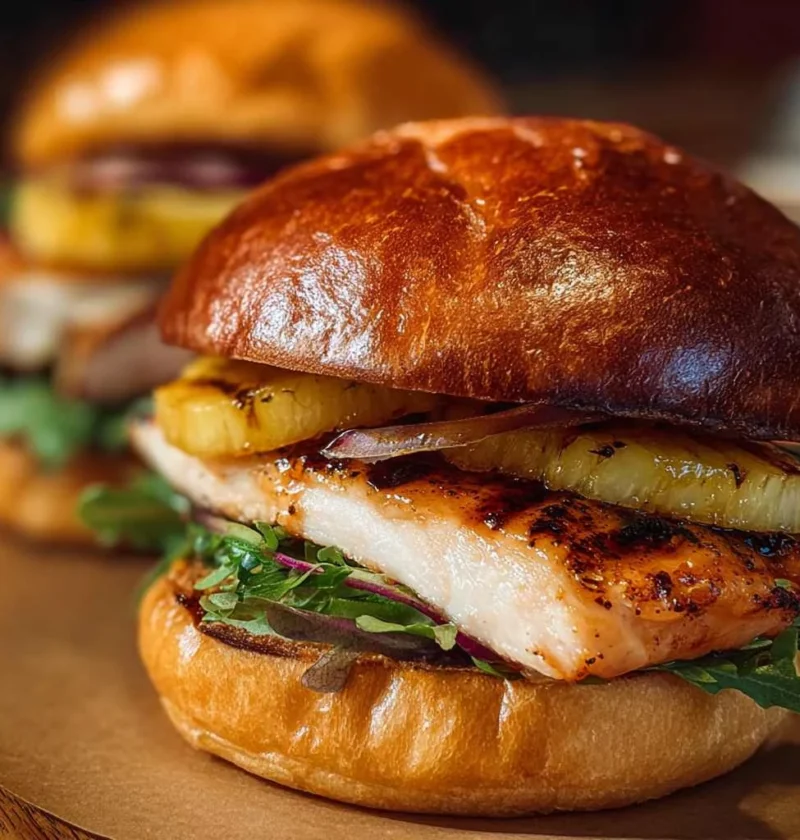 Juicy Grilled Hawaiian Chicken Sandwiches