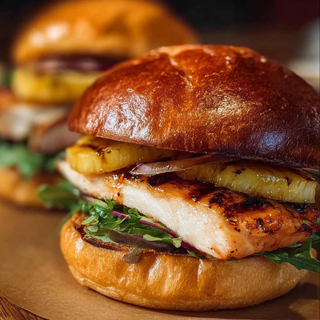 Juicy Grilled Hawaiian Chicken Sandwiches