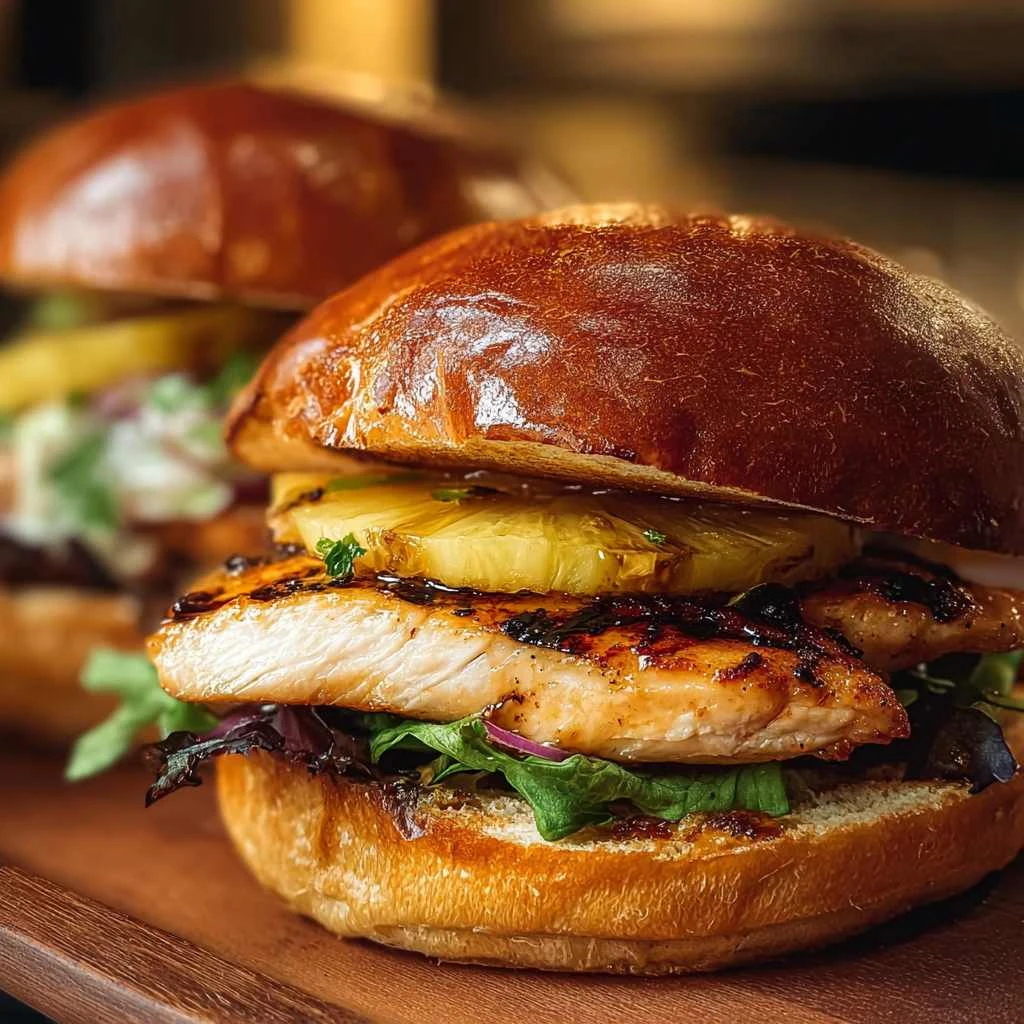 Juicy Grilled Hawaiian Chicken Sandwiches