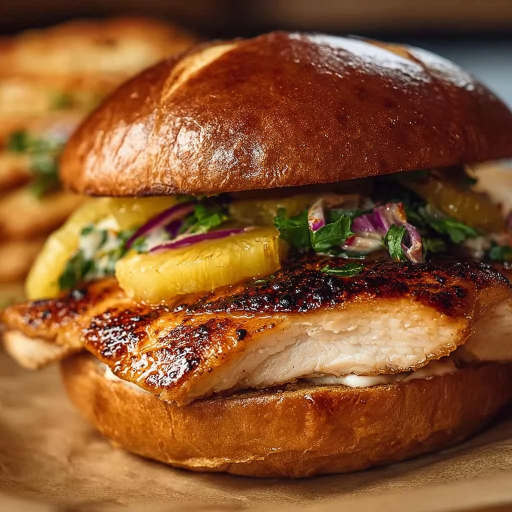 Juicy Grilled Hawaiian Chicken Sandwiches