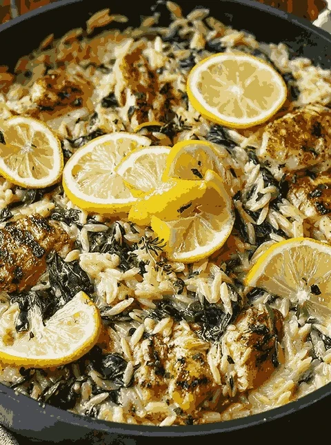 Lemon Chicken Orzo One Pot Cozy Family Dinner