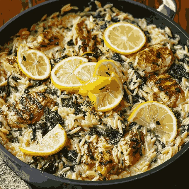 Lemon Chicken Orzo One Pot Cozy Family Dinner