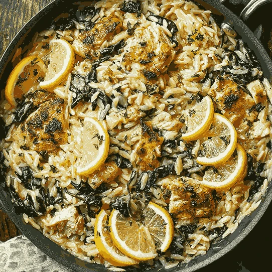 Lemon Chicken Orzo One Pot Cozy Family Dinner