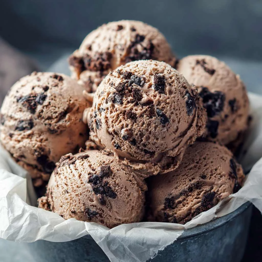 No-Churn Mocha Chocolate Cookies Ice Cream