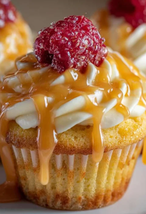 Peach Raspberry Heaven Cupcakes