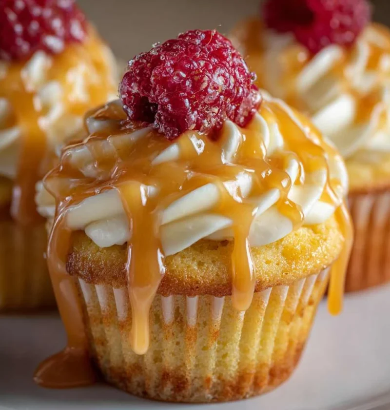 Peach Raspberry Heaven Cupcakes