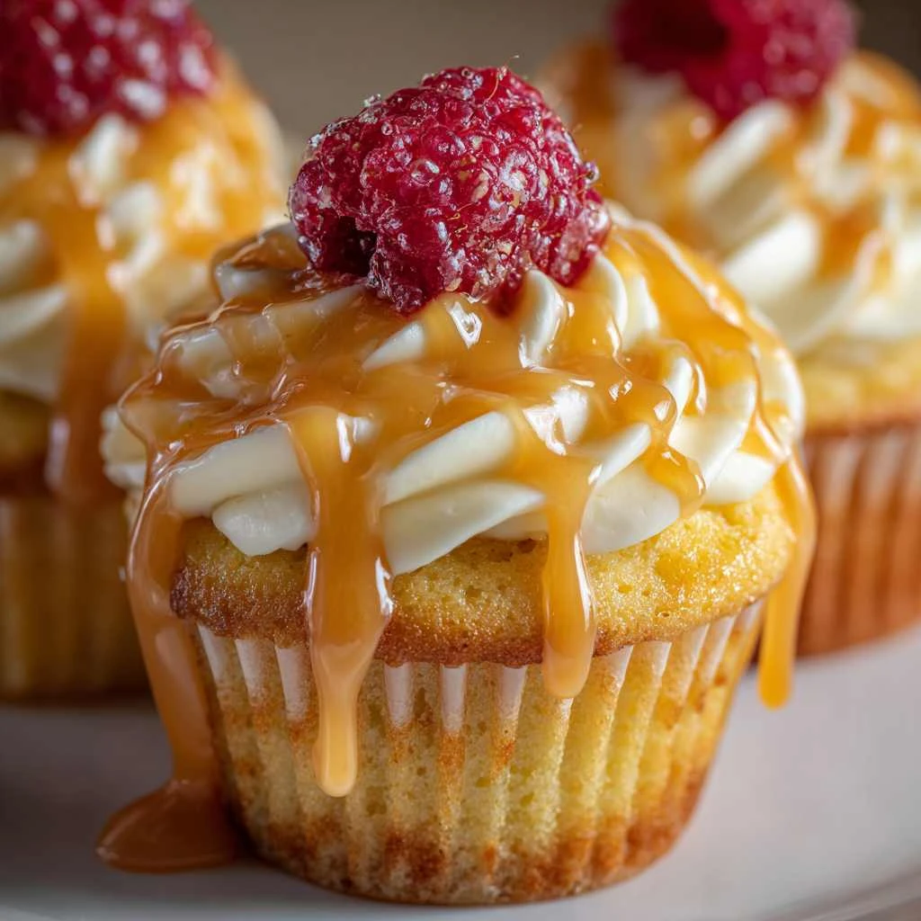 Peach Raspberry Heaven Cupcakes