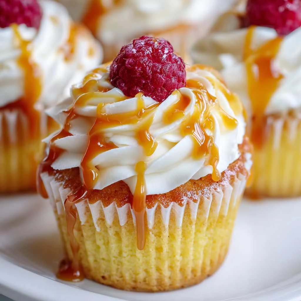 Peach Raspberry Heaven Cupcakes