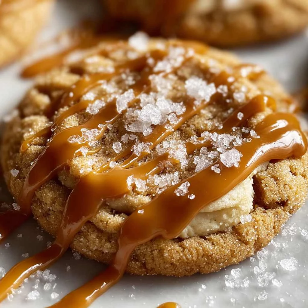 Salted Caramel Cheesecake Cookies Soft Gooey Delight