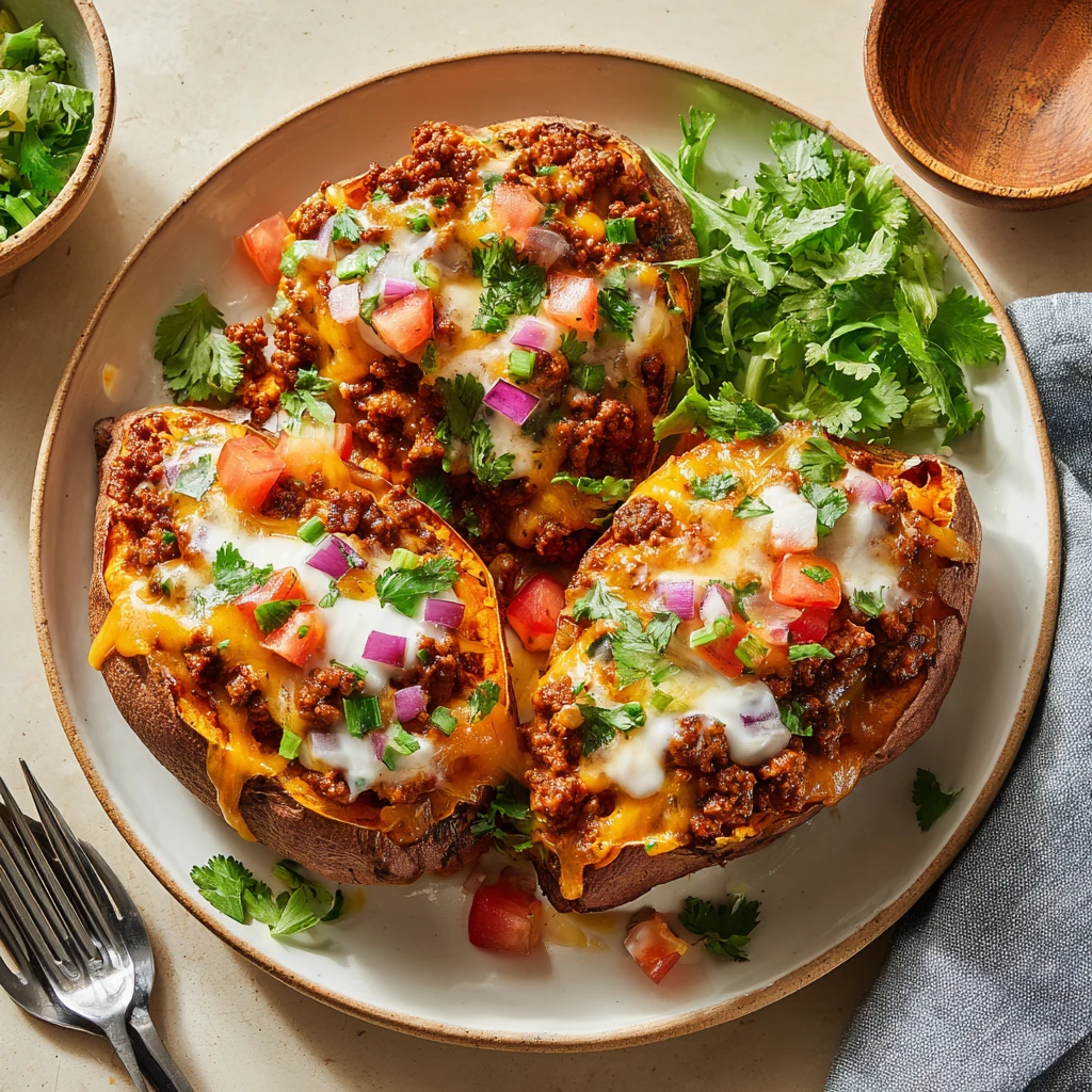 TACO STUFFED SWEET POTATOES: Easy, Cozy Dinner Idea