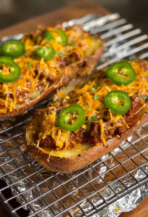 Chili Cheese Potato Skins
