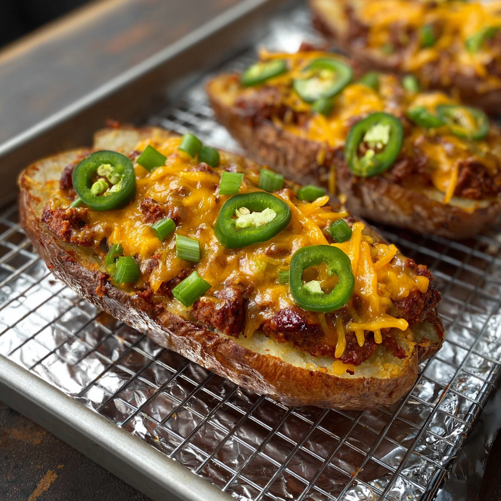 Chili Cheese Potato Skins