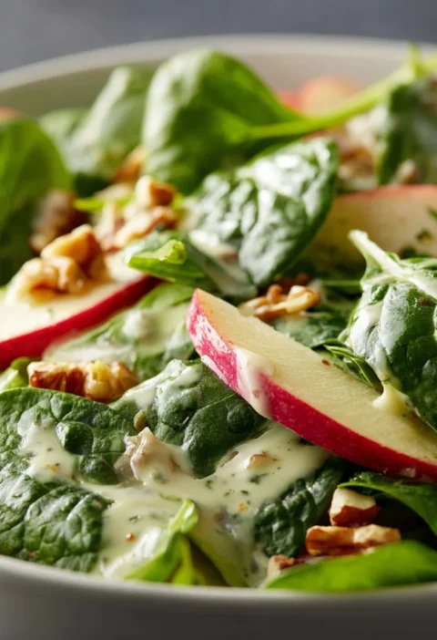 Apple Walnut Spinach Salad Avocado Dressing