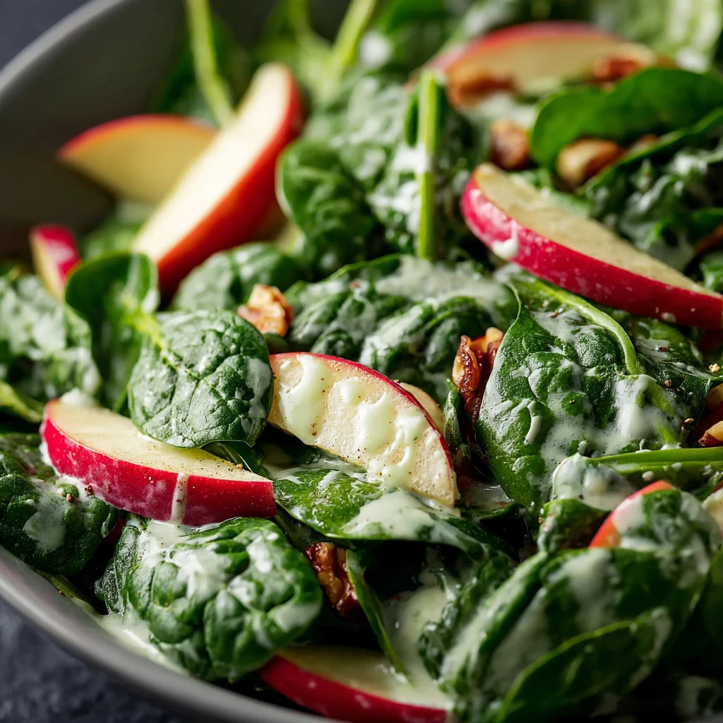 Apple Walnut Spinach Salad Avocado Dressing