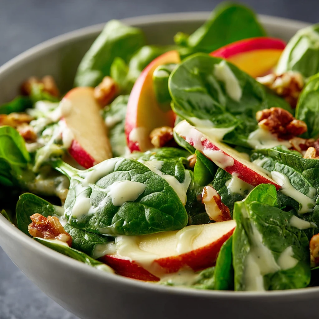 Apple Walnut Spinach Salad Avocado Dressing