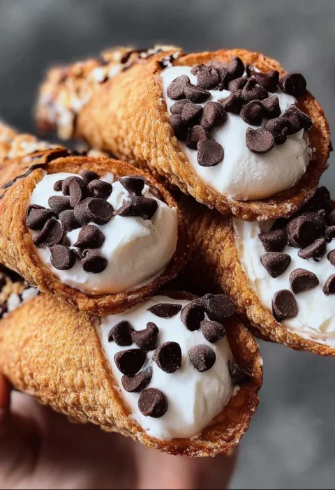 Cannoli Crepe Cones Chocolate Chips Special Sweet Bites