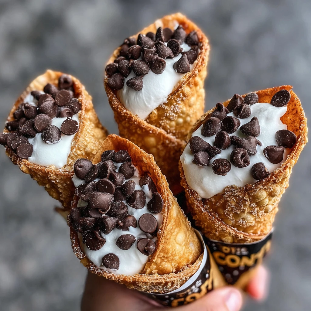 Cannoli Crepe Cones Chocolate Chips Special Sweet Bites