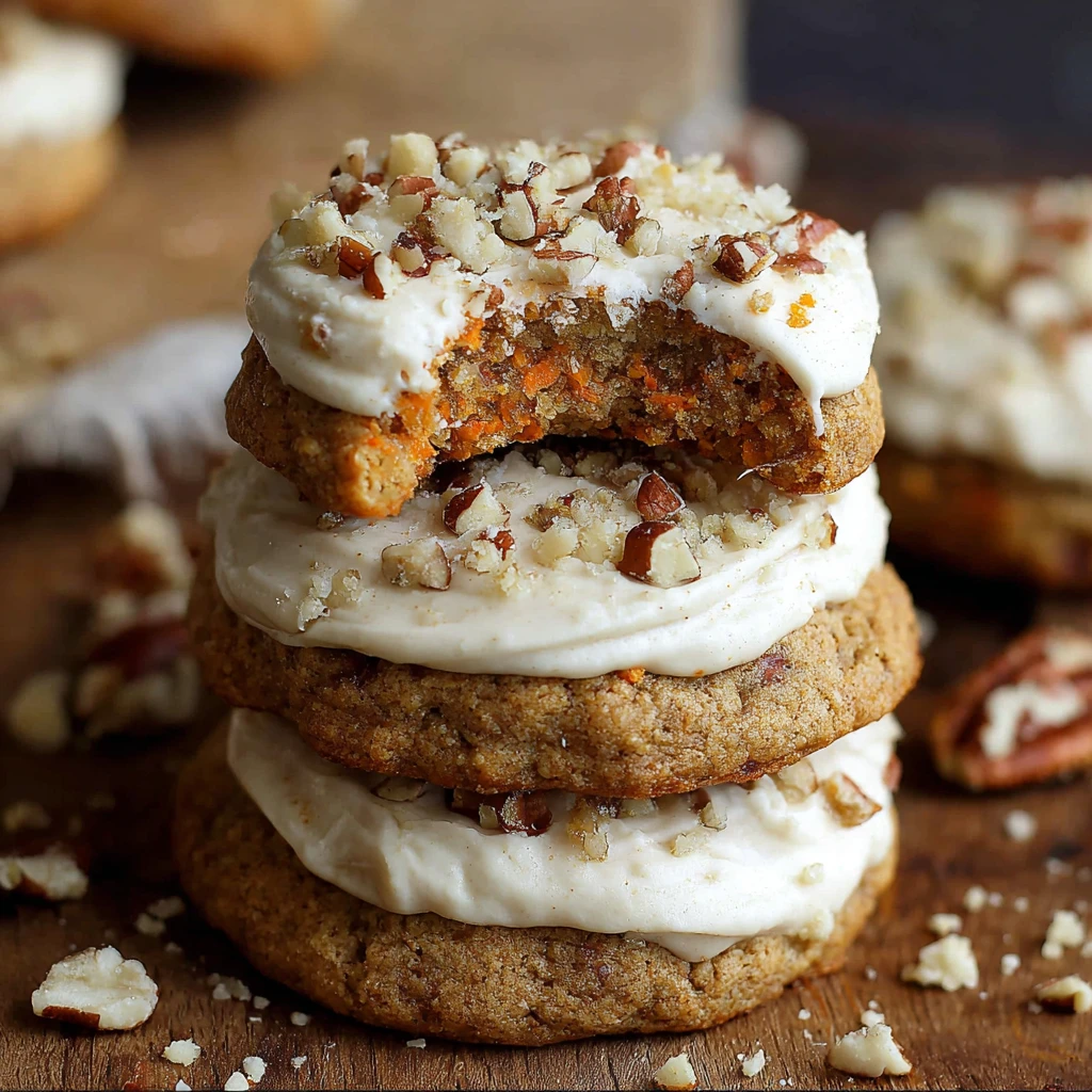 Carrot Cake Cookies with Brown Sugar Ermine Frosting