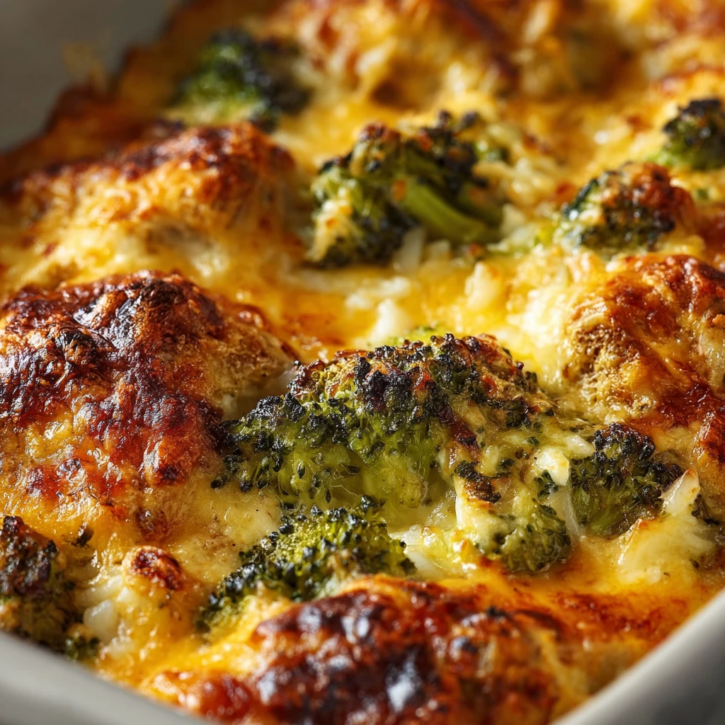 Cheesy Chicken and Broccoli Casserole with Rice