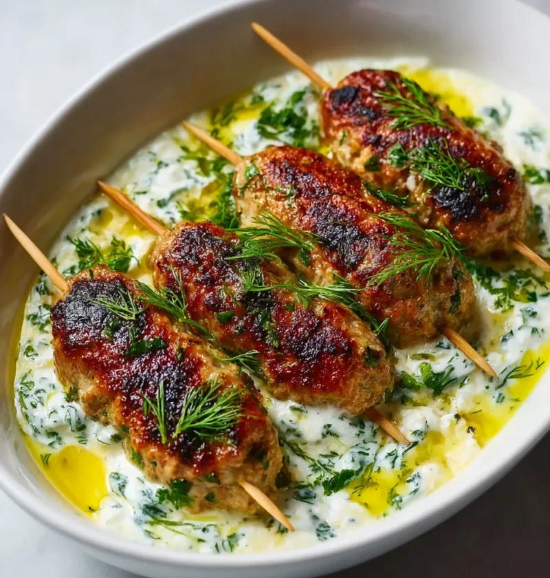 Chicken Kofta Garlic Yogurt Sauce