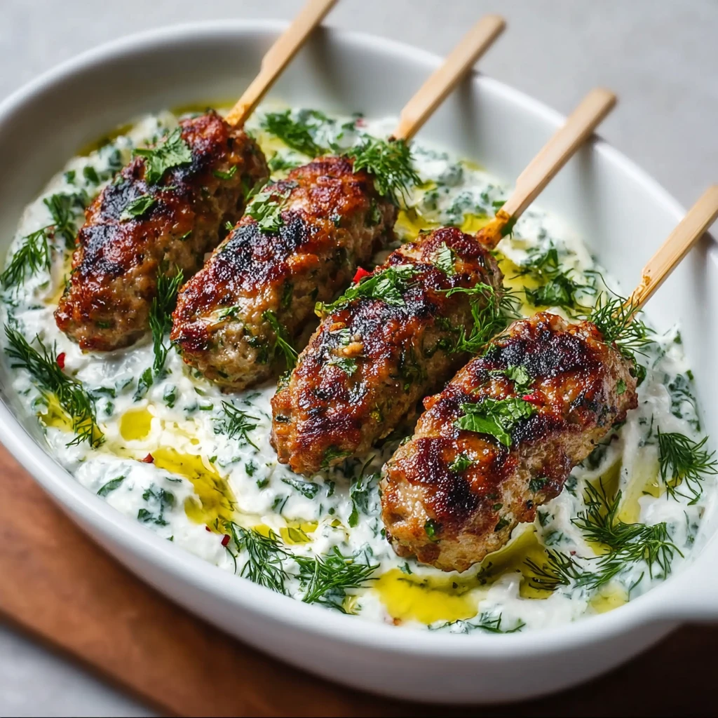 Chicken Kofta Garlic Yogurt Sauce