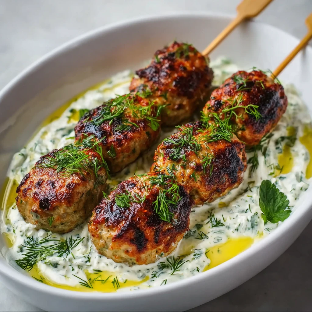 Chicken Kofta Garlic Yogurt Sauce