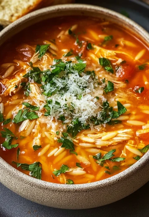 Chicken Orzo Tomato Soup Recipe